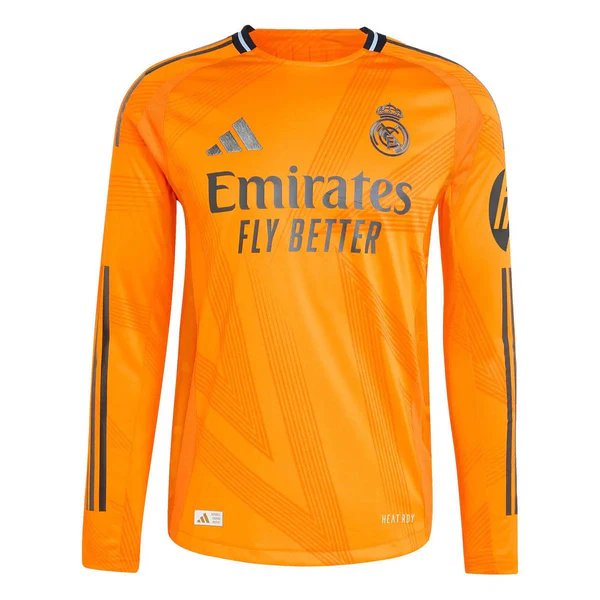 Camisa Real Madrid Away Manga Longa 24/25 Masculino - Laranja
