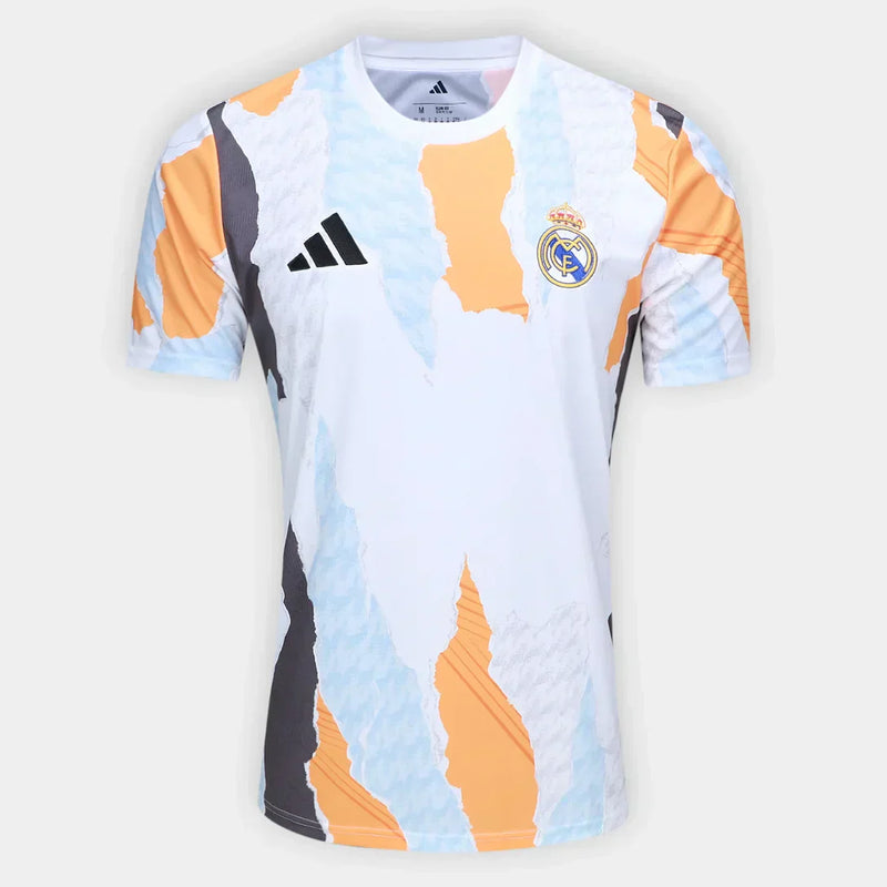 Camisa Real Madrid 25/26 Masculina - Branco+Laranja