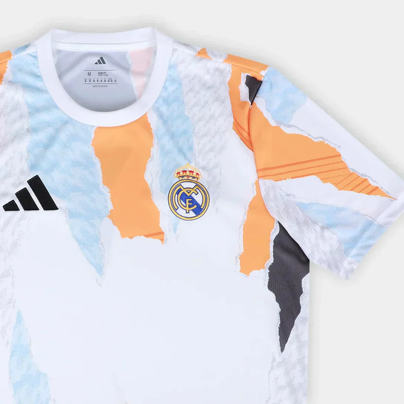 Camisa Real Madrid 25/26 Masculina - Branco+Laranja