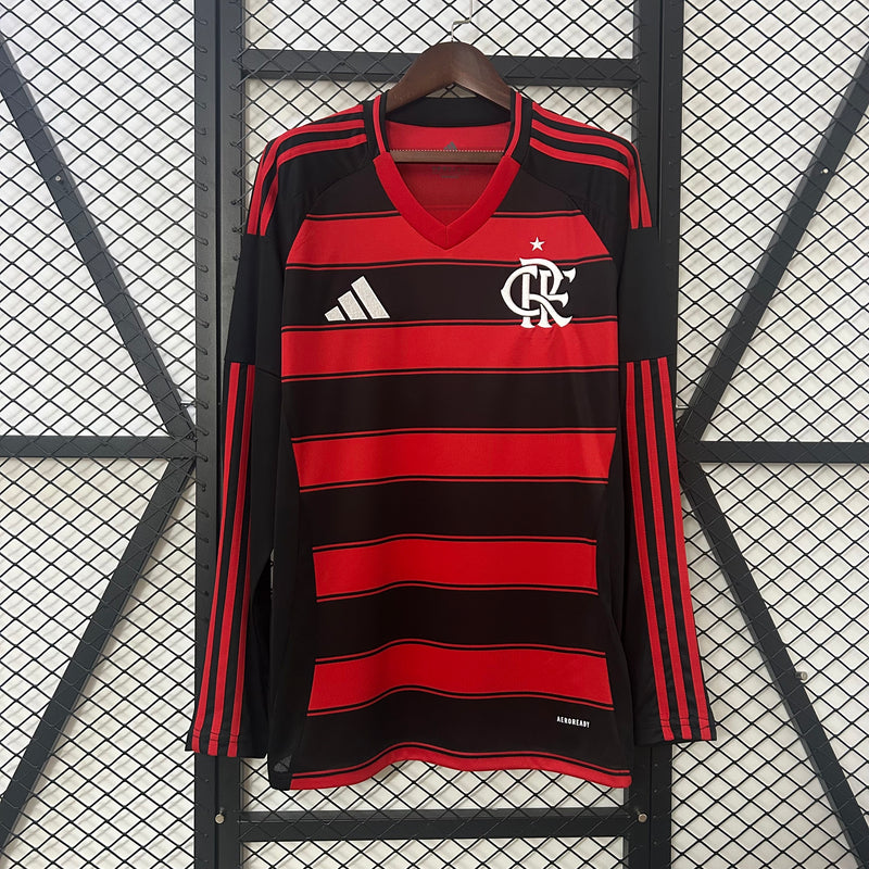 [LANÇAMENTO]-Camisa Flamengo Manga Cumprida 25∕26 Home