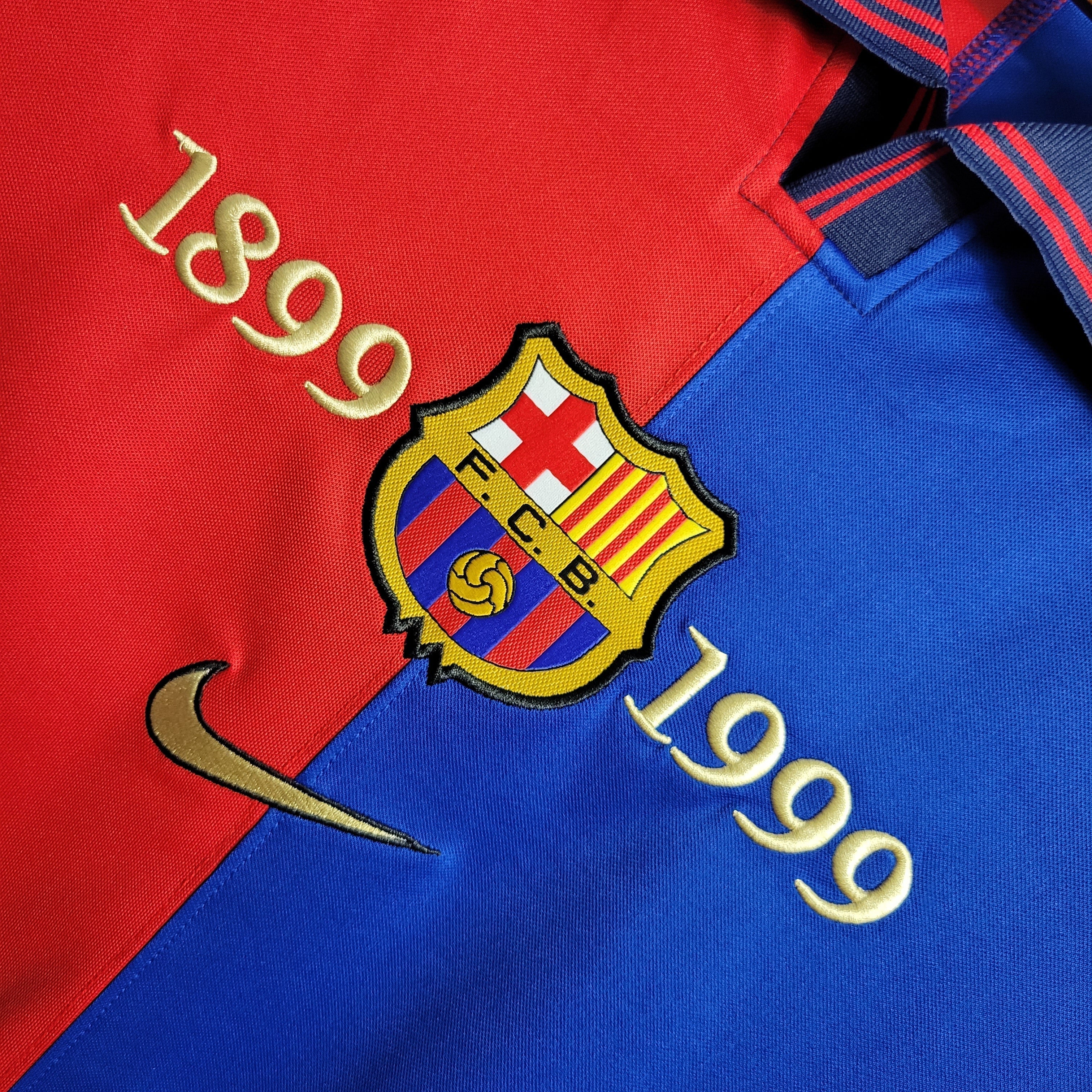 Camisa Barcelona Edição Comemorativa 100 Anos - Versão Retro Manga Longa