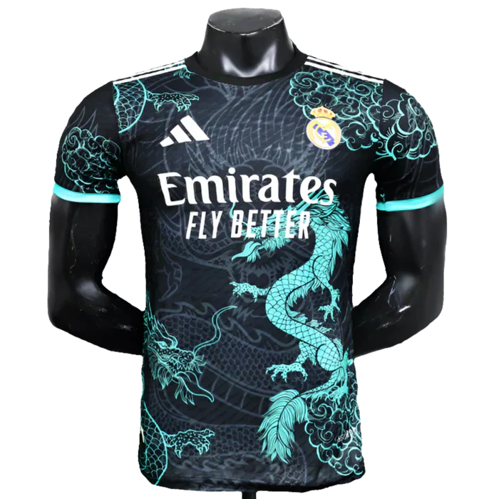 Camisa Real Madrid 25/26- Preto e Azul Claro - Versão Jogador